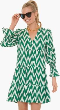 Pomander Place X Tuckernuck Ikat Kenzo Mini Dress Womens XS Green Empire Waist